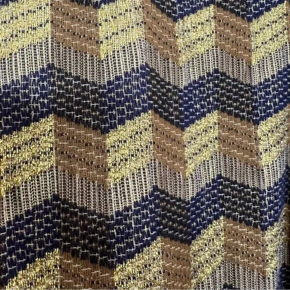 Ace & Jig Jumpsuit Metallic Jacquard Wide Leg Gold Belted Sleeveless Size L - Picture 3 of 14